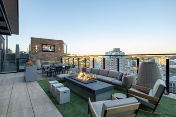 Rooftop deck featuring outdoor theater